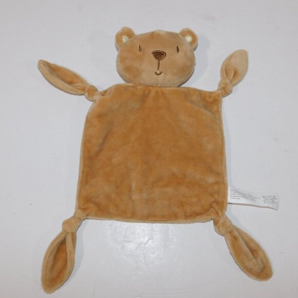 2016 Barron's Brown Teddy Bear Rattle Security Blanket with Knotted Corners - Picture 3 of 4